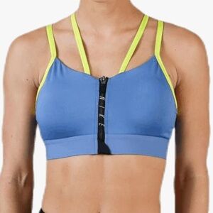 Nike Light Blue Front Zip Indy Sports Bra Size Medium